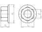 Preview: Hexagon nut with flange, M 8; DIN 6923 (similar to EN 1661), .8, galvanized